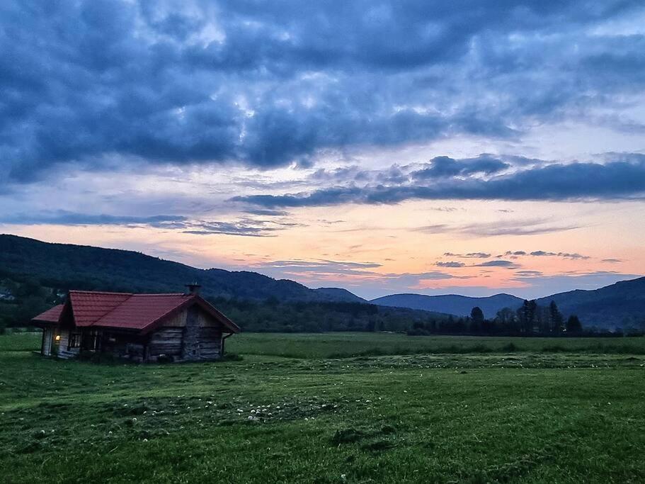 Polanka Beskid Niski Cute Cabin With Spectacular Views Hanczowa Екстер'єр фото